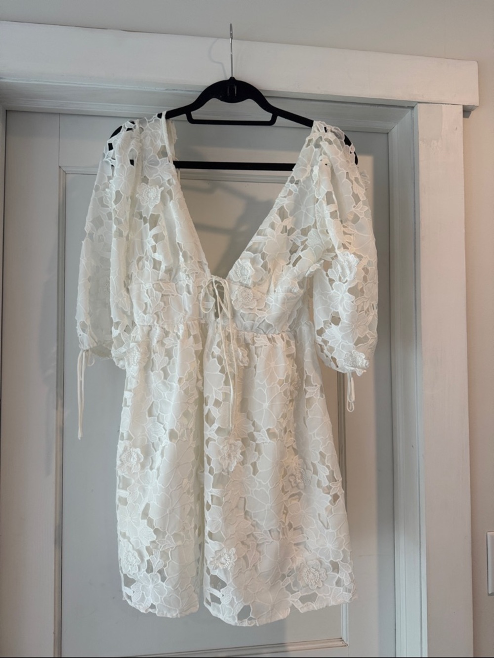 Floral Crochet Mini Dress